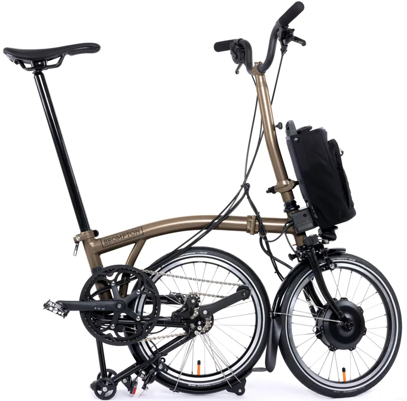 Brompton Electric P Line Urban Folding Bike 2024 in Bronze Sky-2